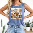 Owl Learning To Cook With Cookbook Chef Apron Stove Cooking Comfort Colors Tank Top Blue Jean