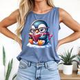 Penguin Reading a Book Animal Comfort Colors Tank Top Blue Jean
