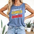 Powered By Comics And Snacks Comic Book Lover Comfort Colors Tank Top Blue Jean