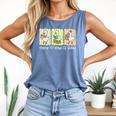 Preppy 100 Days Of School Goose Coffee Books Teacher Life Comfort Colors Tank Top Blue Jean