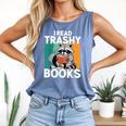 Raccoon Smutty Book Lover Spicy Romance Novels Women's Comfort Colors Tank Top Blue Jean