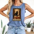 The Reader Cat Book Reading Halloween Tarot Card Comfort Colors Tank Top Blue Jean