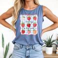 Reading Is My Jam Preppy Stawberry Bookworm Book Lover Nerd Comfort Colors Tank Top Blue Jean