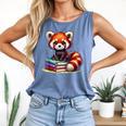 Red Panda Books Lover Reading Bookworm Comfort Colors Tank Top Blue Jean