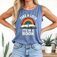 Retro Rainbow Take A Look It's In A Book Reading Comfort Colors Tank Top Blue Jean Retro Rainbow Take A Look It's In A Book Reading Comfort Colors Tank Top Blue Jean