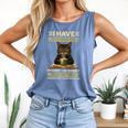 i Have Selective Hearing Cat Coffee Books Retro Comfort Colors Tank Top Blue Jean