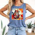 Squirrel Reading Comic Book On Autumn Branch Glasses Leaves Comfort Colors Tank Top Blue Jean