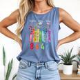 Subtle Floral Foxglove Daisy Tulip Book Lover Comfort Colors Tank Top Blue Jean