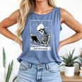 Tarot Card Shirt The Reader Tarot Skeleton Reading Book Comfort Colors Tank Top Blue Jean