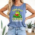Toad-Ally 100 Days Smarter Frog Reading Book 100 School Day Comfort Colors Tank Top Blue Jean