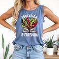 History Education Is Freedom Books Black History Premium Tri-Blend Comfort Colors Tank Top Blue Jean