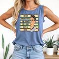 Never Underestimate Girl Read Book Reading Librarian Women Comfort Colors Tank Top Blue Jean
