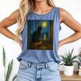Van Gogh Starry Night Art Cat And Book Lovers Comfort Colors Tank Top Blue Jean Van Gogh Starry Night Art Cat And Book Lovers Comfort Colors Tank Top Blue Jean