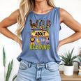 Wild About Reading Reading Books And Bookworm Library Day Comfort Colors Tank Top Blue Jean
