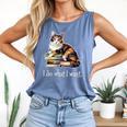 Womens Girls Books I Do What I Want Calico Cat Lover Comfort Colors Tank Top Blue Jean Womens Girls Books I Do What I Want Calico Cat Lover Comfort Colors Tank Top Blue Jean