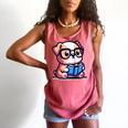 Adorable Book Lover Bulldog With Reading Glasses Cute Raglan Baseball Tee Comfort Colors Tank Top Watermelon