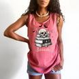 Boo Skeleton Skull Books Halloween Women School Teacher Kid Comfort Colors Tank Top Watermelon