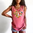 Book Lover Librarian Books Heart Valentine Comfort Colors Tank Top Watermelon