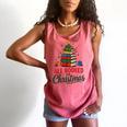 All Booked For Christmas Librarian Reader Xmas Pajama Comfort Colors Tank Top Watermelon