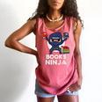 Books Ninja Read Reading Librarian Book Toddler Boys Kids Comfort Colors Tank Top Watermelon