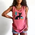 Cat Midcentury With Book And Coffee Atomic Age Mid Century Comfort Colors Tank Top Watermelon