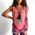 Cat Sitting On Books Comfort Colors Tank Top Watermelon