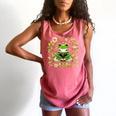 Cute Floral Frog Book Reading Comfort Colors Tank Top Watermelon