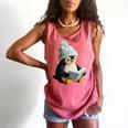 Cute Penguin Reading Book Faux-Crochet Print Comfort Colors Tank Top Watermelon