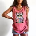 Cute Reading Owl Book Lover Teacher Librarian Bookworm Comfort Colors Tank Top Watermelon