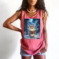Deer Reads Book Women Girls Reindeer Comfort Colors Tank Top Watermelon