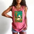 Groovy Ghost Reading Book Cat Halloween Ghost Teacher Comfort Colors Tank Top Watermelon