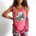 Old English Sheepdog Books Reading Dog Breed Graphic Comfort Colors Tank Top Watermelon