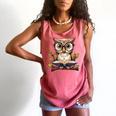 Owl Reading A Book Perched On A Branch Bookworm Comfort Colors Tank Top Watermelon