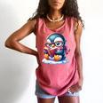 Penguin Reading a Book Animal Comfort Colors Tank Top Watermelon