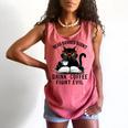 Read Banned Books Drink Coffee Fight Evil Retro Cat Comfort Colors Tank Top Watermelon