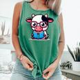 Adorable Book Lover Cow With Reading Glasses Cute Comfort Colors Tank Top Violet Adorable Book Lover Cow With Reading Glasses Cute Comfort Colors Tank Top Violet