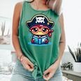 Adorable Book Lover Pirate With Reading Glasses Cute Comfort Colors Tank Top Violet