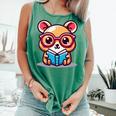 Adorable Book Lover Quokka With Reading Glasses Cute Comfort Colors Tank Top Violet
