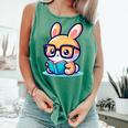 Adorable Book Lover Rabbit With Reading Glasses Cute Premium Comfort Colors Tank Top Violet