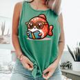 Adorable Book Lover Salmon With Reading Glasses Cute Comfort Colors Tank Top Violet