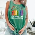 Awesome Like My Daughter Books Floral Proud Mom Women Comfort Colors Tank Top Violet