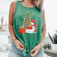 Book Christmas Tree Bookworm Gingerbread Man Snowman Reading Comfort Colors Tank Top Violet