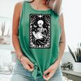 Book Lover The Reader Tarot Card Skeleton Reading Comfort Colors Tank Top Violet
