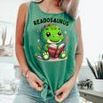 Book Lover Reading Dinosaur Readosaurus Library Comfort Colors Tank Top Violet