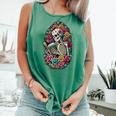 Book Lover Skeleton Reading With Dia De Los Muertos Flowers Comfort Colors Tank Top Violet Book Lover Skeleton Reading With Dia De Los Muertos Flowers Comfort Colors Tank Top Violet