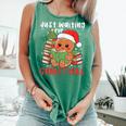 Book Reading Just Waiting For Christmas Gingerbread Comfort Colors Tank Top Violet Book Reading Just Waiting For Christmas Gingerbread Comfort Colors Tank Top Violet