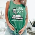 I Like My Book Spicy Read Reading Librarian Men Women Kids Comfort Colors Tank Top Violet