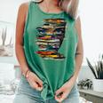 Book Women Graphic Art Colorful Eyes Comfort Colors Tank Top Violet