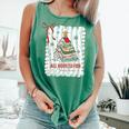 All Booked For Christmas Book Xmas Tree Coquette Bow Lights Comfort Colors Tank Top Violet