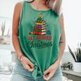 All Booked For Christmas Librarian Reader Xmas Pajama Comfort Colors Tank Top Violet